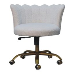 Rackhams White Boucle Swivel Chair - thumbnail 2