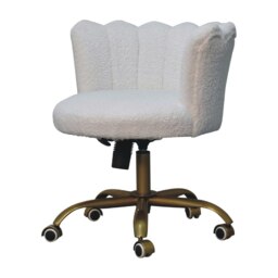 Rackhams White Boucle Swivel Chair - thumbnail 3