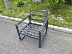 Rackhams Aluminum Outdoor Garden Chair with Cushions - Dark Grey - thumbnail 5