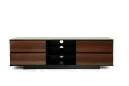 "Rackhams Avitus Gloss Black with 4-Walnut Drawers and 3-Shelf 32""-65"" LED/LCD/Plasma TV Stand" - thumbnail 6