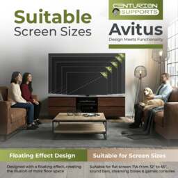 "Rackhams Avitus Gloss Black with 4-Walnut Drawers and 3-Shelf 32""-65"" LED/LCD/Plasma TV Stand" - thumbnail 2