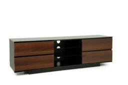 "Rackhams Avitus Gloss Black with 4-Walnut Drawers and 3-Shelf 32""-65"" LED/LCD/Plasma TV Stand" - thumbnail 5