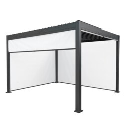 Rackhams Anthracite Aluminium Pergola With White Blinds - 3m x 4m - thumbnail 1