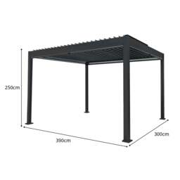 Rackhams Anthracite Aluminium Pergola With White Blinds - 3m x 4m - thumbnail 5