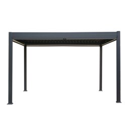 Rackhams Anthracite Aluminium Pergola With White Blinds - 3m x 4m - thumbnail 2