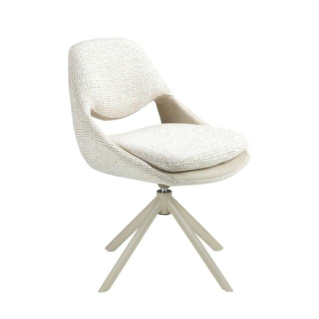 Rackhams Swivel chair in off-white and cream fabric 4246 - image 1