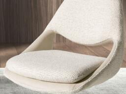 Rackhams Swivel chair in off-white and cream fabric 4246 - thumbnail 5