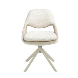 Rackhams Swivel chair in off-white and cream fabric 4246 - thumbnail 2
