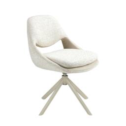 Rackhams Swivel chair in off-white and cream fabric 4246