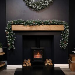 Rackhams Premier 270cm (9ft) Christmas Garland Decoration Snow Tips White Berries & Cones - thumbnail 2