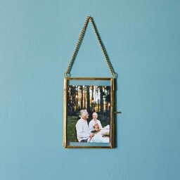 "Rackhams Dia Gold Recycled Glass Hanging Photo Frame - 3.5"" x 2.5""" - thumbnail 1