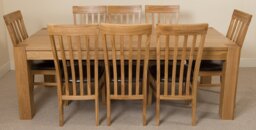 Rackhams Kuba Extra Large Oak Dining Table with Harvard Oak Chairs - Natural Oak - 10 chairs - thumbnail 5