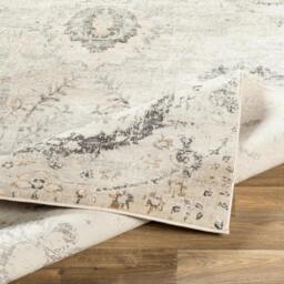 Rackhams Indigo-Vintage Off-White Beige Grey Traditional Floral Boho Rug - 200 x 275 cm - thumbnail 4