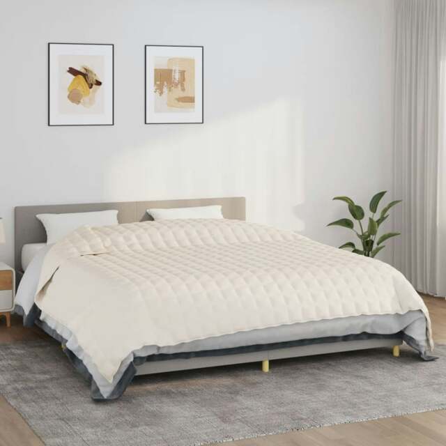 Rackhams Weighted Blanket Light Cream 220x260 cm 15 kg Fabric