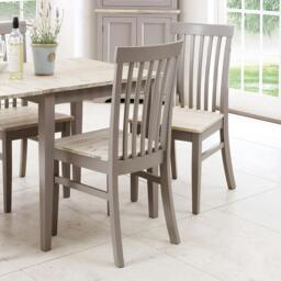 Rackhams Florence Wooden Dining Chair with Acacia Wood Seat - Navy Blue, Blue - thumbnail 3