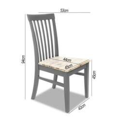 Rackhams Florence Wooden Dining Chair with Acacia Wood Seat - Navy Blue, Blue - thumbnail 4