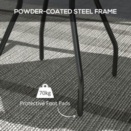 Rackhams Garden Table with Glass Printed Design for Outdoor, Multicolour - thumbnail 4