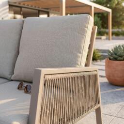 Rackhams Fusion 4 Piece Outdoor Aluminium Corner Sofa Set, Light Grey - DG57 - thumbnail 4
