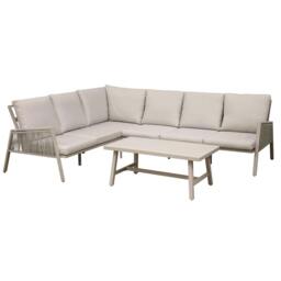 Rackhams Fusion 4 Piece Outdoor Aluminium Corner Sofa Set, Light Grey - DG57 - thumbnail 2