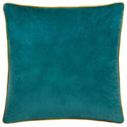 Rackhams Meridian Velvet Cushion Cover - Teal/Ocher - 55cm x 55cm - Teal/Ocher - 100% Polyester - thumbnail 2