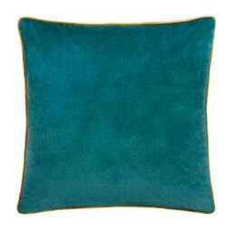 Rackhams Meridian Velvet Cushion Cover - Teal/Ocher - 55cm x 55cm - Teal/Ocher - 100% Polyester