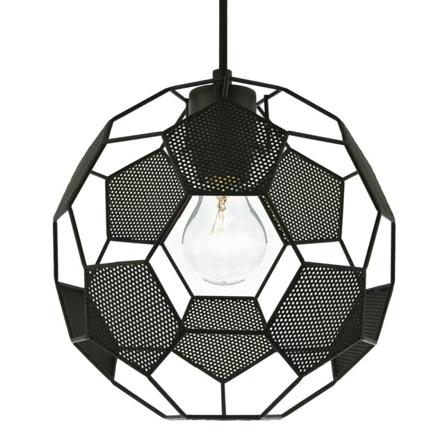 Rackhams Modern Matte Black Football Soccer Pendant Lamp Shade with Laser Cut Holes - image 1