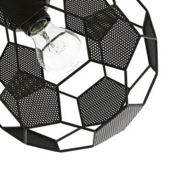 Rackhams Modern Matte Black Football Soccer Pendant Lamp Shade with Laser Cut Holes - thumbnail 2