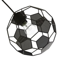 Rackhams Modern Matte Black Football Soccer Pendant Lamp Shade with Laser Cut Holes - thumbnail 4
