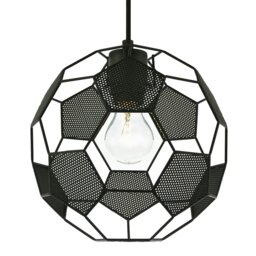 Rackhams Modern Matte Black Football Soccer Pendant Lamp Shade with Laser Cut Holes - thumbnail 1