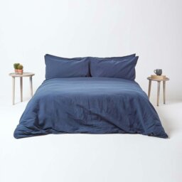 Rackhams French Flax Linen Duvet Cover Set - Dark Grey - King - thumbnail 3