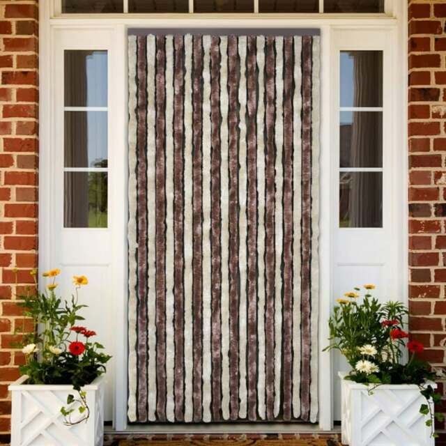 Rackhams Insect Curtain Beige and Light Brown 100x220 cm Chenille