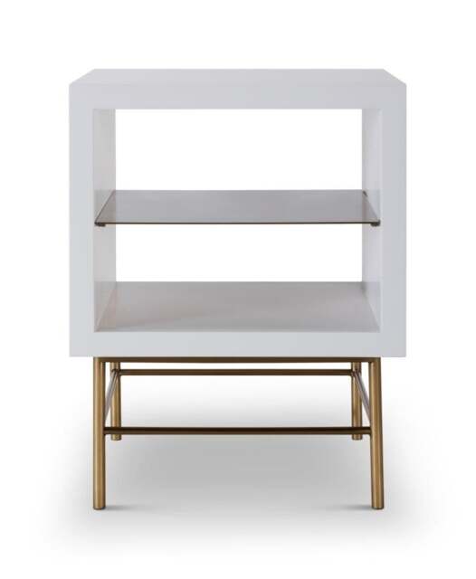 Rackhams Alberto Side Tables - White - Brushed Brass - image 1
