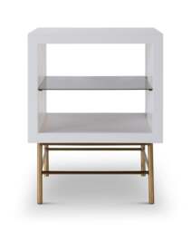 Rackhams Alberto Side Tables - White - Brushed Brass - thumbnail 1