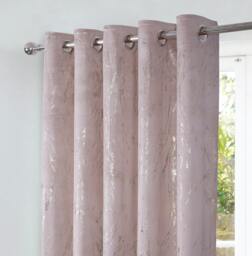 Rackhams Marble Effect Velvet Eyelet Curtain - Blush - (117cm x 137cm - 8 Eyelets) - thumbnail 6