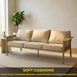 Rackhams Luxury Outdoor Aluminium Sofa Set - Modern Garden Furniture with Coffee Table - thumbnail 4