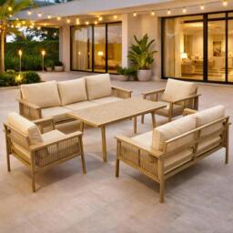 Rackhams Luxury Outdoor Aluminium Sofa Set - Modern Garden Furniture with Coffee Table - thumbnail 1