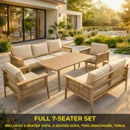 Rackhams Luxury Outdoor Aluminium Sofa Set - Modern Garden Furniture with Coffee Table - thumbnail 3