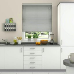 Rackhams Dove Grey Smooth Finish Faux Wood Venetian Blinds with Strings  (130cm drop) - 260cm - thumbnail 4