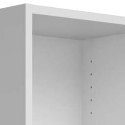 Rackhams Basic Low Narrow Display Cabinet in White (2 Shelves) with Glass White Door - Matt - Oak & White  - W 40.6 X  H 107.2 X  D 26.7cm - thumbnail 6