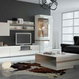 Rackhams Chelsea Living Small Designer Coffee Table in White with a Truffle Oak Trim - White - White - 75 - thumbnail 4