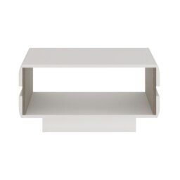 Rackhams Chelsea Living Small Designer Coffee Table in White with a Truffle Oak Trim - White - White - 75 - thumbnail 2