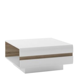 Rackhams Chelsea Living Small Designer Coffee Table in White with a Truffle Oak Trim - White - White - 75