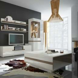 Rackhams Chelsea Living Small Designer Coffee Table in White with a Truffle Oak Trim - White - White - 75 - thumbnail 3
