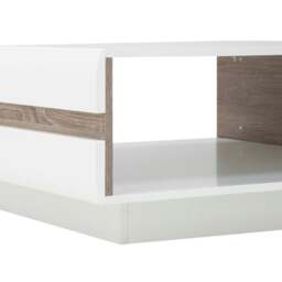 Rackhams Chelsea Living Small Designer Coffee Table in White with a Truffle Oak Trim - White - White - 75 - thumbnail 6