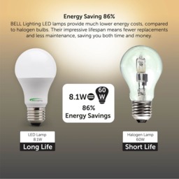Rackhams E27 Edison Screw 8.1W GLS Dimmable LED Light Bulbs - Pack of 6 - thumbnail 6