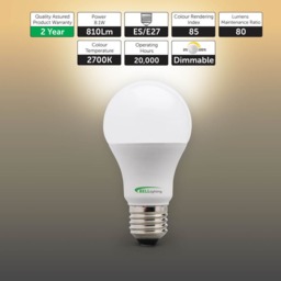 Rackhams E27 Edison Screw 8.1W GLS Dimmable LED Light Bulbs - Pack of 6 - thumbnail 3