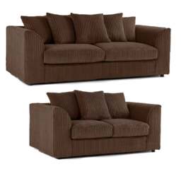 Rackhams Luxor Full Jumbo 3 + 2 Seater Sofa Set - Scatter Back - Silver - thumbnail 5