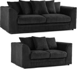 Rackhams Luxor Full Jumbo 3 + 2 Seater Sofa Set - Scatter Back - Silver - thumbnail 3