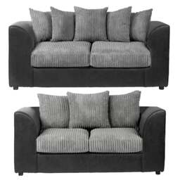 Rackhams Luxor Full Jumbo 3 + 2 Seater Sofa Set - Scatter Back - Silver - thumbnail 4