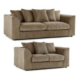 Rackhams Luxor Full Jumbo 3 + 2 Seater Sofa Set - Scatter Back - Silver - thumbnail 6